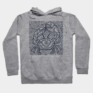 Stone Crab Ink Art Tattoo Retro Black Hoodie